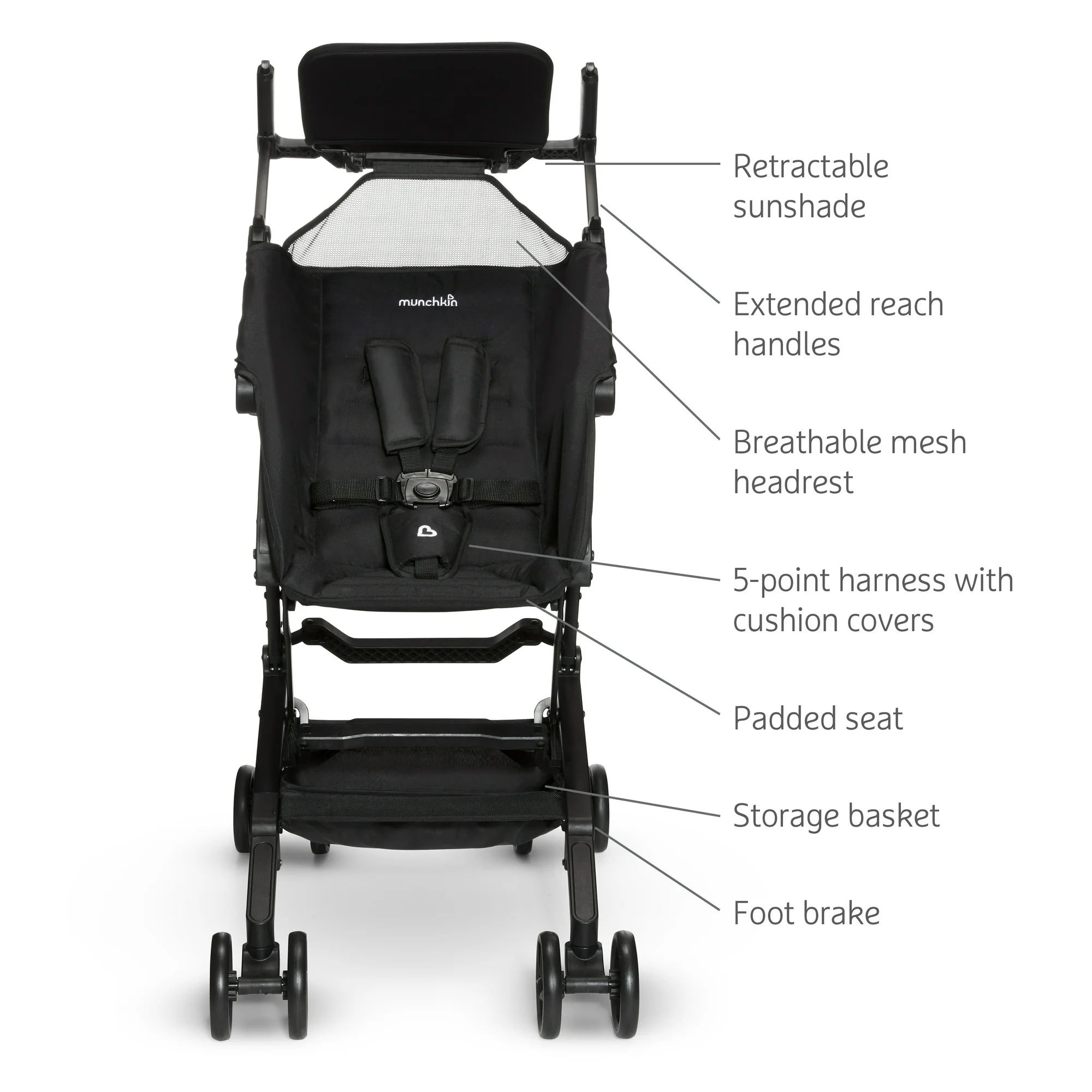 Ultra Compact Lightweight Travel Stroller for Babies & Toddlers, Black, Unisex