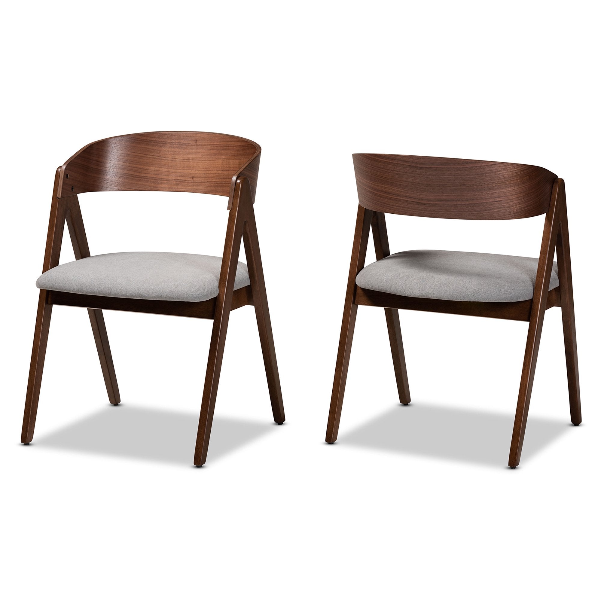Danton Dining Chair, Set of 2, Walnut Brown/Grey