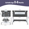 Baby Bassinet Bedside Sleeper Bassinet For 0-6 months Baby Unisex (Dark Gray)