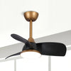 Black Modern Dimmable LED Ceiling Fan with Light and Remote