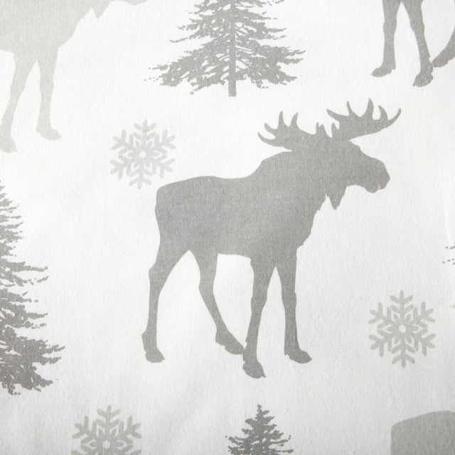 Turkish Cotton Printed Flannel Sheet Set (Full, Moose)