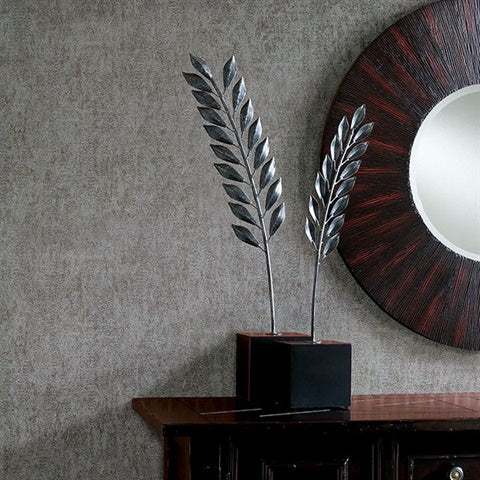 Luster Silver Distressed Texture Wallpaper