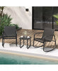 1-Piece Rocking Bistro Chairs for Porch Yard Balcony-Black