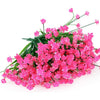 4 Bundles Artificial Flowers Outdoor, UV Resistant Fake Flowers No Fade Plastic Flowers Faux Greenery Shrubs Plants Indoor Outside Hanging Planter Home Garden Decor(Rose)