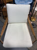 Boucle Upholstered Accent Arm Chair with Brass Details SHOWROOM ITEM