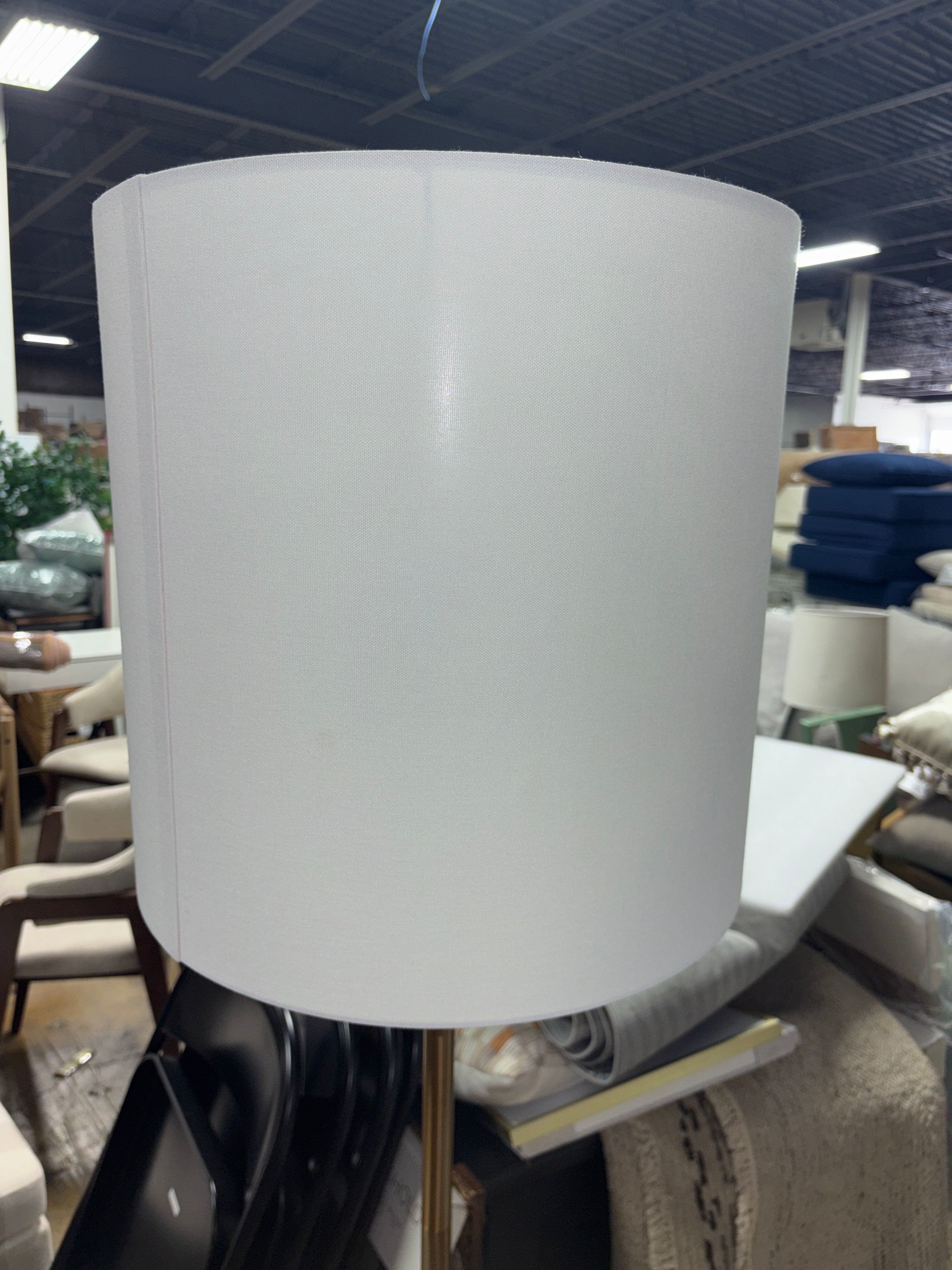67.75"x17" Modern Floor Lamp with Table - Brass SHOWROOM ITEM