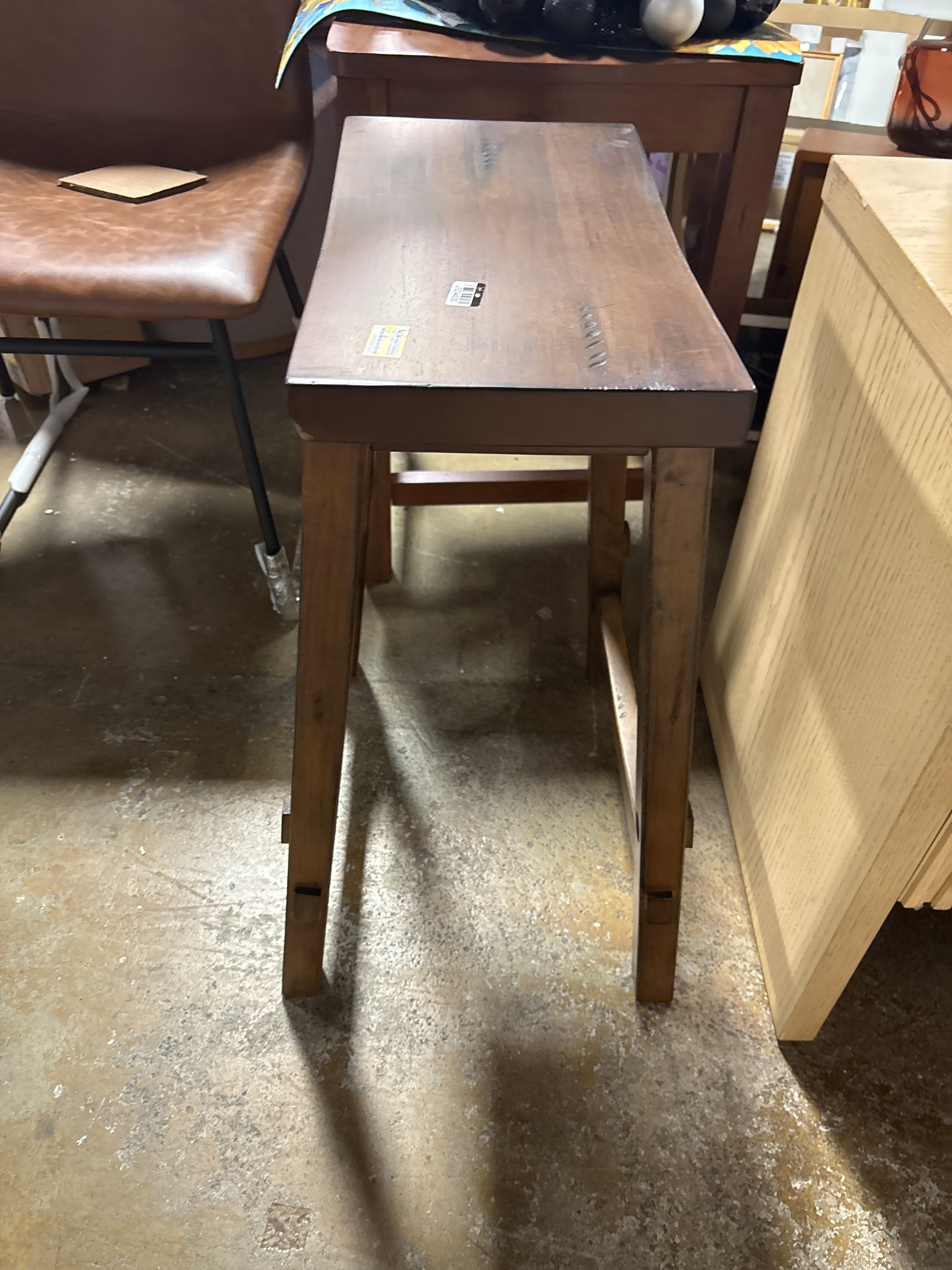 Halifax Farmhouse Wood Counter Height Barstool SHOWROOM ITEM