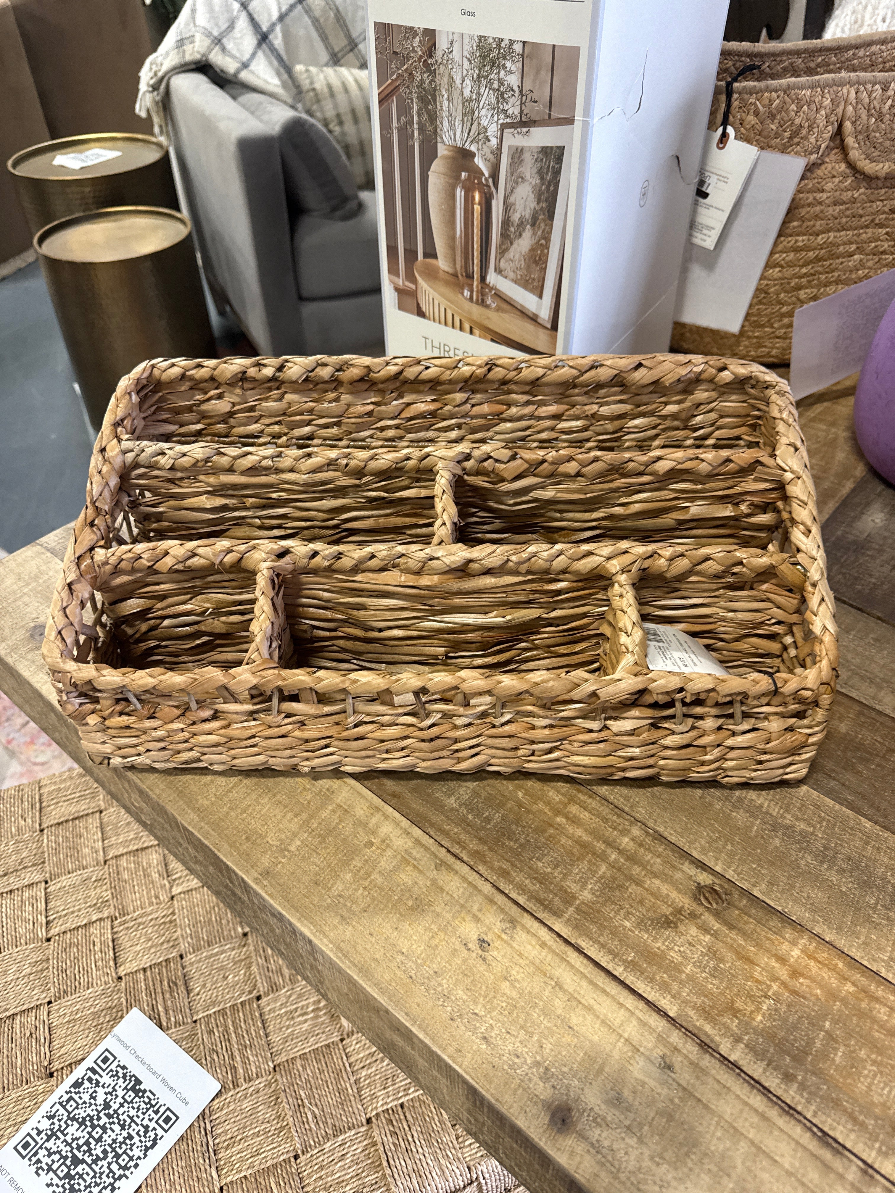 Woven Multipurpose Compartment Caddy Natural - Hearth & Hand™ with Magnolia SHOWROOM ITEM