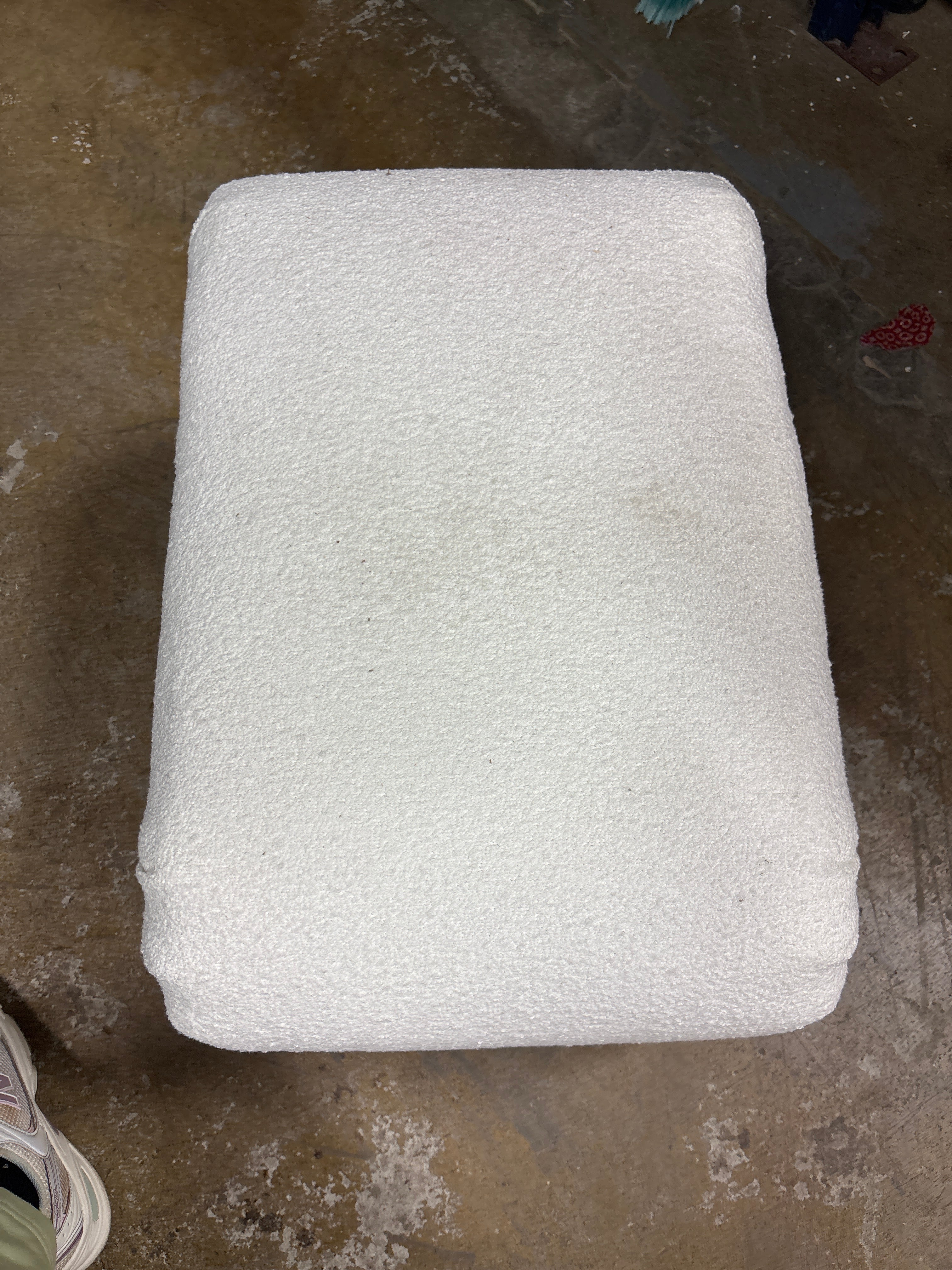 Cicely Waterfall Ottoman - Cream Boucle SHOWROOM ITEM
