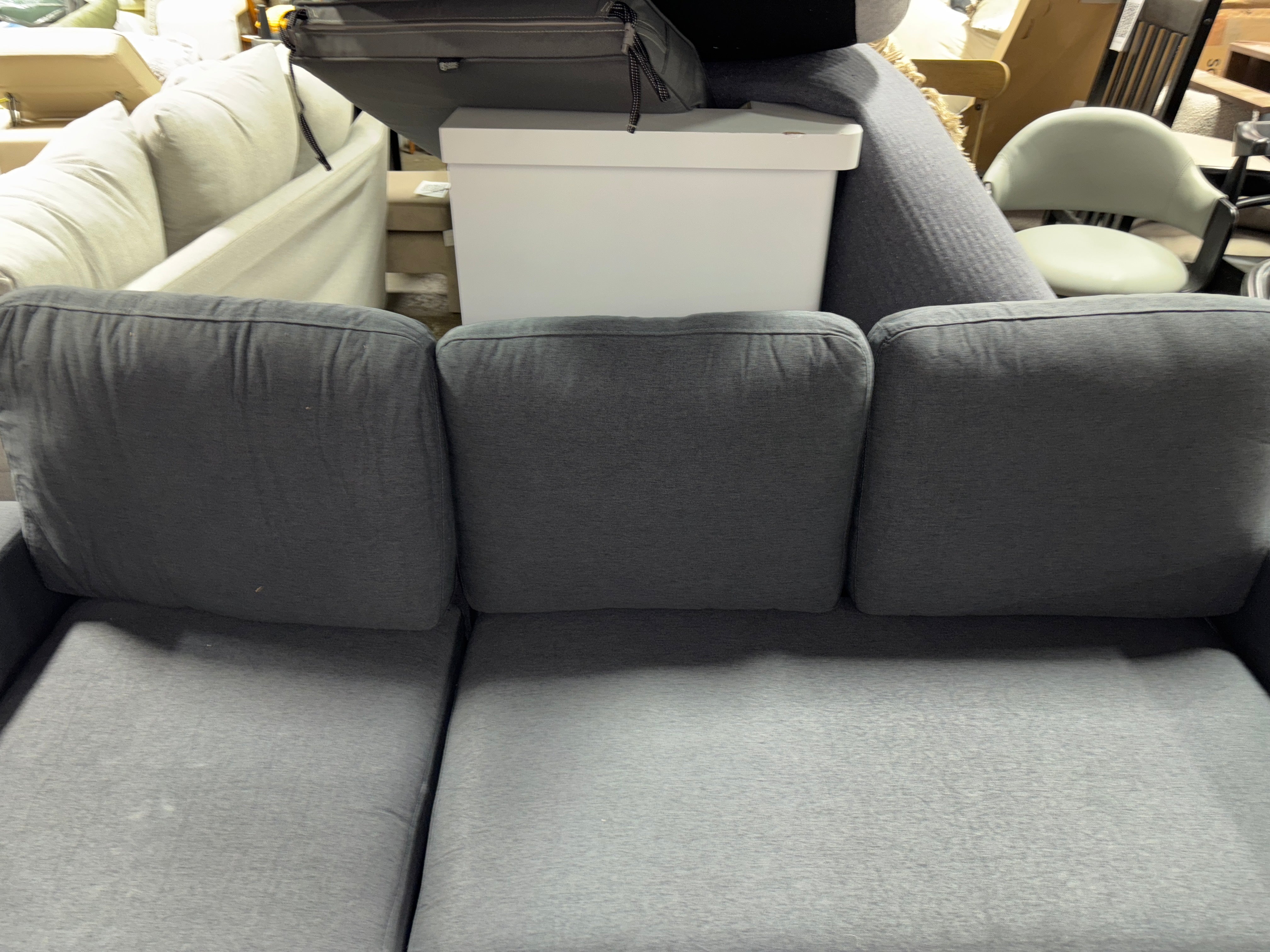 81" Sleeper Sofa Bed With Storage Chaise - Dark Gray SHOWROOM ITEM