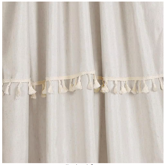 Neutral Linen Back Tab Room Darkening Curtain