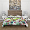 'Vibrant Wild Spring Leaves and Wildflowers X' Modern Duvet Cover Set - Full - Queen