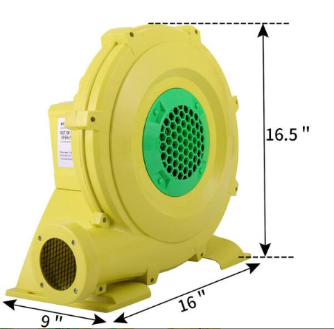 Air Blower Pump Fan for Inflatable Bounce Castle Yellow and Green