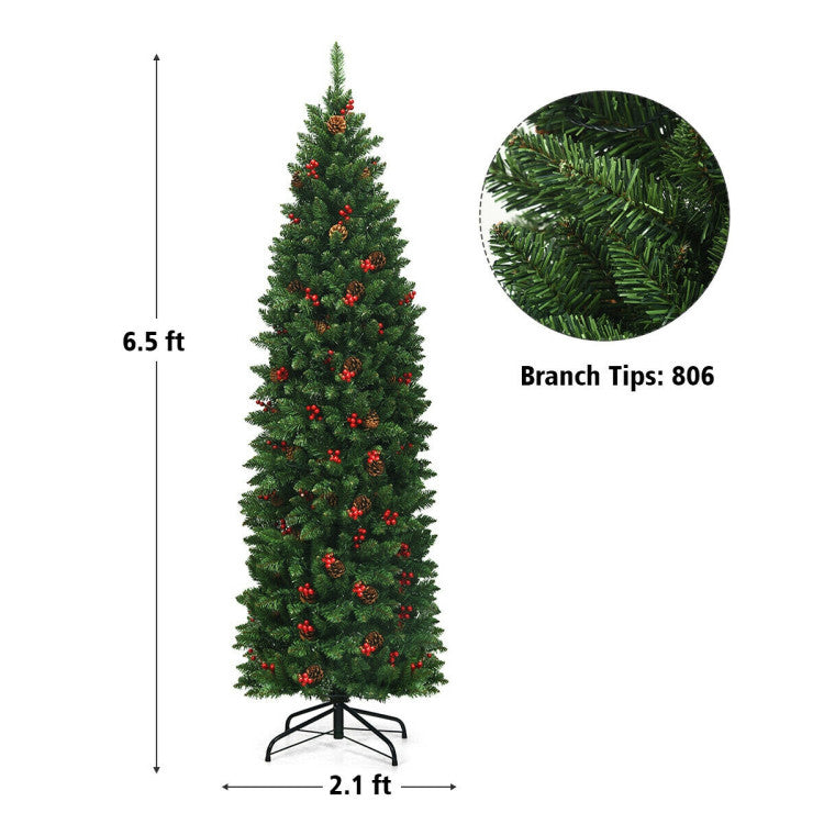 Pre-lit Hinged Pencil Christmas Tree