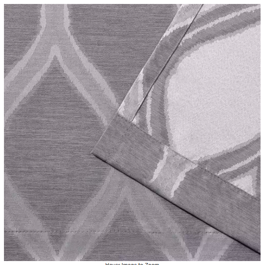 Montrose Ash Grey Ogee Light Filtering Grommet Top Curtain (Set of 2)