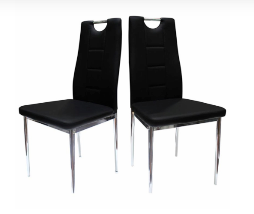 Best Master Furniture Upholstered Leather Side Chairs (Set of 2) - Black