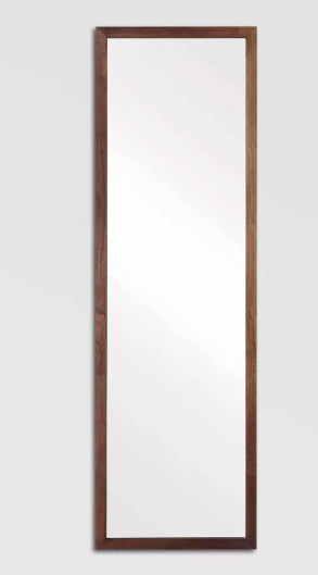 Wood Ladder Standing Mirror Brown