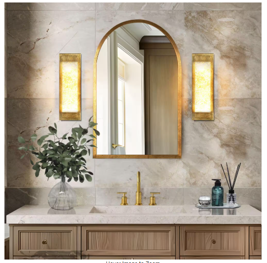 Modern 1-Light Vintage Gold Leaf LED Wall Sconce