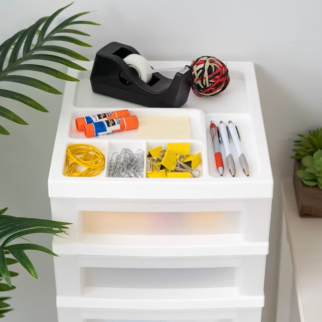 9-Drawers White Rolling Plastic Storage Drawer Cart