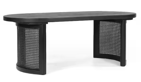 Black Oval MDF Pedestal Coffee Table LEGS ONLY