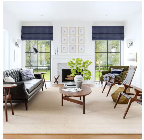 Southwest Striped Wool Beige 3 ft. x 5 ft. Patio Area Rug