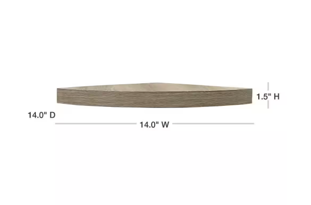 Light Gray Driftwood Floating Corner Shelf
