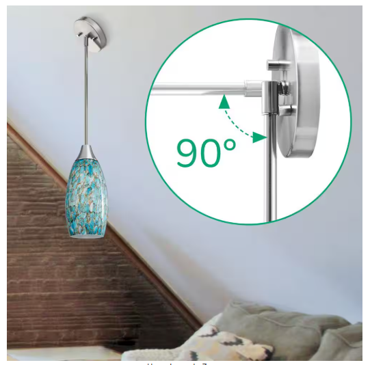 Light Blue Adjustable Rods Medium Pendant Light - Set of 2