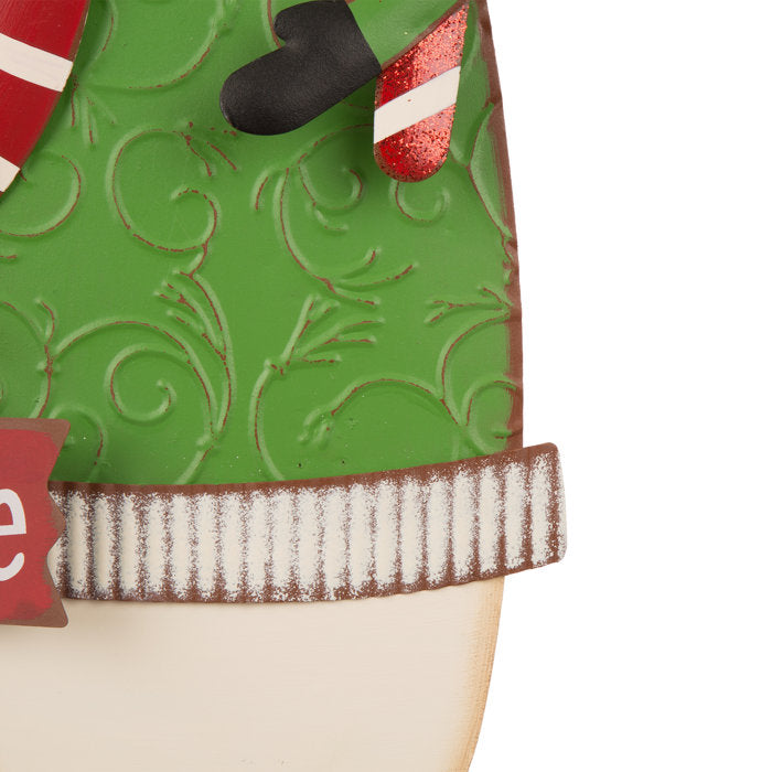 2 Piece Metal Christmas Snowman & Santa Yard Stake