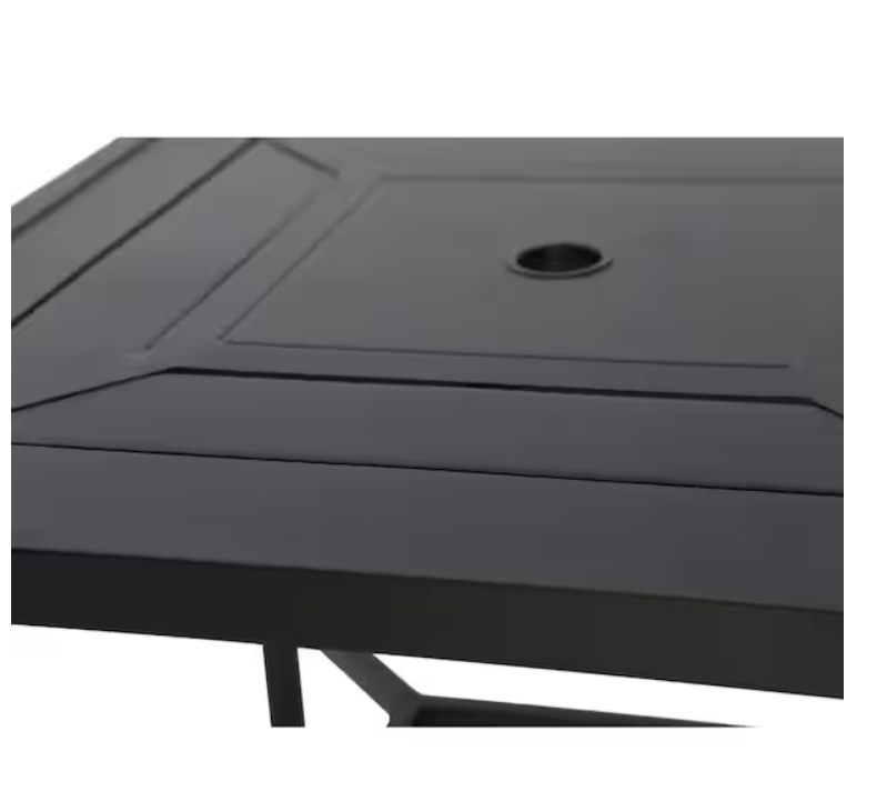 Black Patio Square Metal Bar Height Outdoor Dining Table