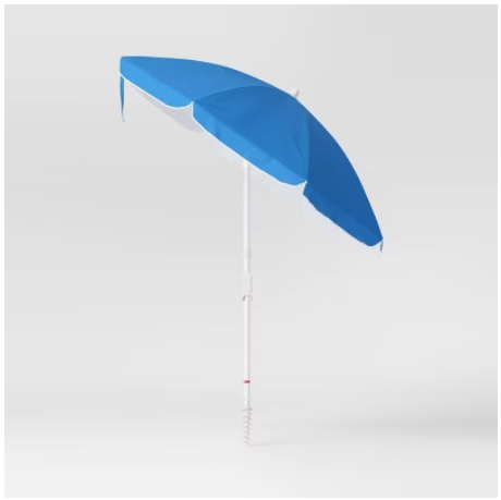 Round Outdoor Patio Beach Umbrella Blue