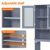 Bathroom Organizer Over The Toilet,2-Door,1 Open-Shelf - Grey