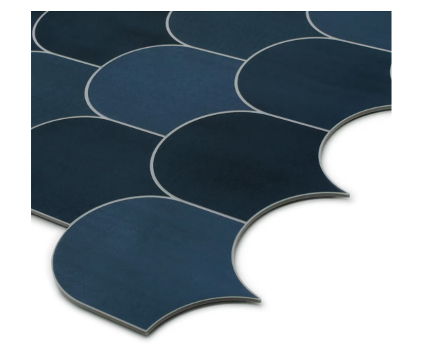 Fish Scales Green Peel and Stick Backsplash Stone Composite Tile