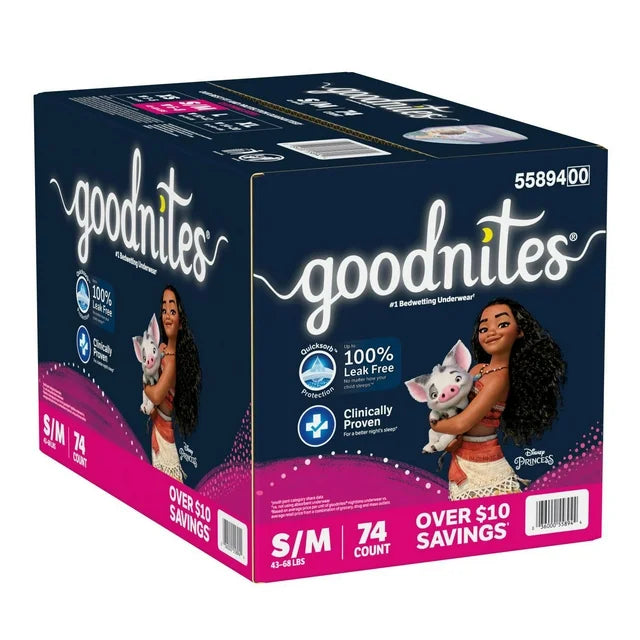 Nighttime Bedwetting Underwear for Girls, Small