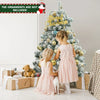 Pre-Lit Premium Snow Flocked Hinged Artificial Christmas Tree w/150 Lights