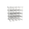 16-Cube Shelves with Interlocking Modular Cubby Shelving for Organization and Storage(White)