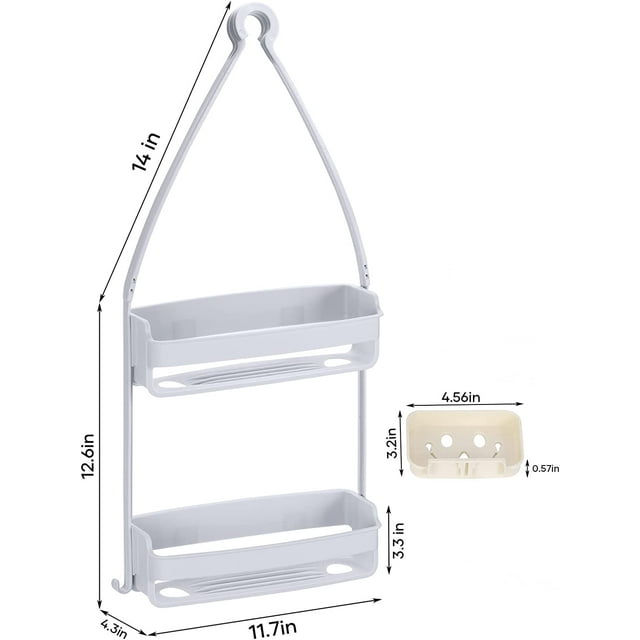 Plastic Shower Caddy Over Shower Head, Hanging Shower Caddy with Hook –  Salvage & Co Indy