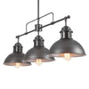 3 - Light Industrial Modern Metal Dome Kitchen Island Pendant Light - Bronze