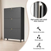 3 Drawer All Steel Shoe Cabinet, Freestanding Shoe Rack Storage Organizer with Flip Door, Modern Tipping Bucket Shoe Cabinet