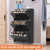 3 Drawer All Steel Shoe Cabinet, Freestanding Shoe Rack Storage Organizer with Flip Door, Modern Tipping Bucket Shoe Cabinet
