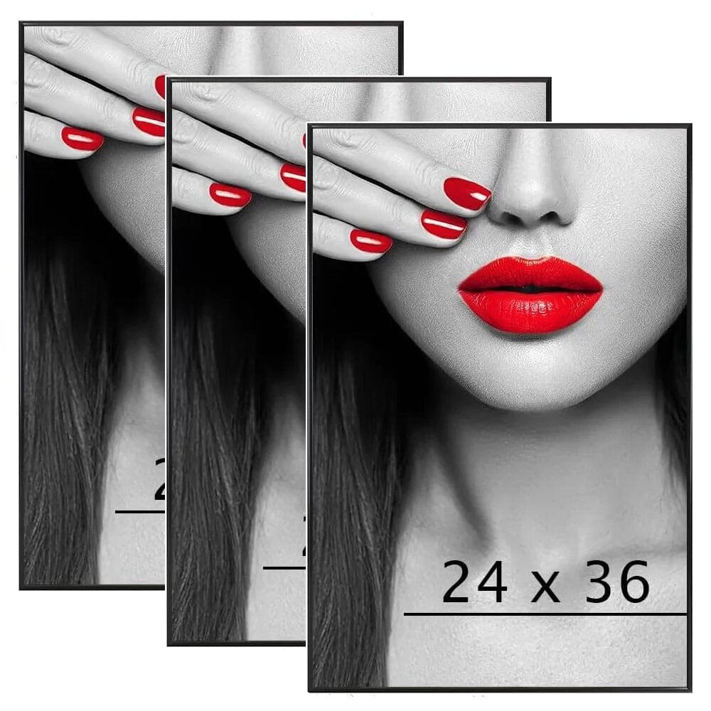 (3 Pack) Poster Frames in Black - Thin Border Photo Frames