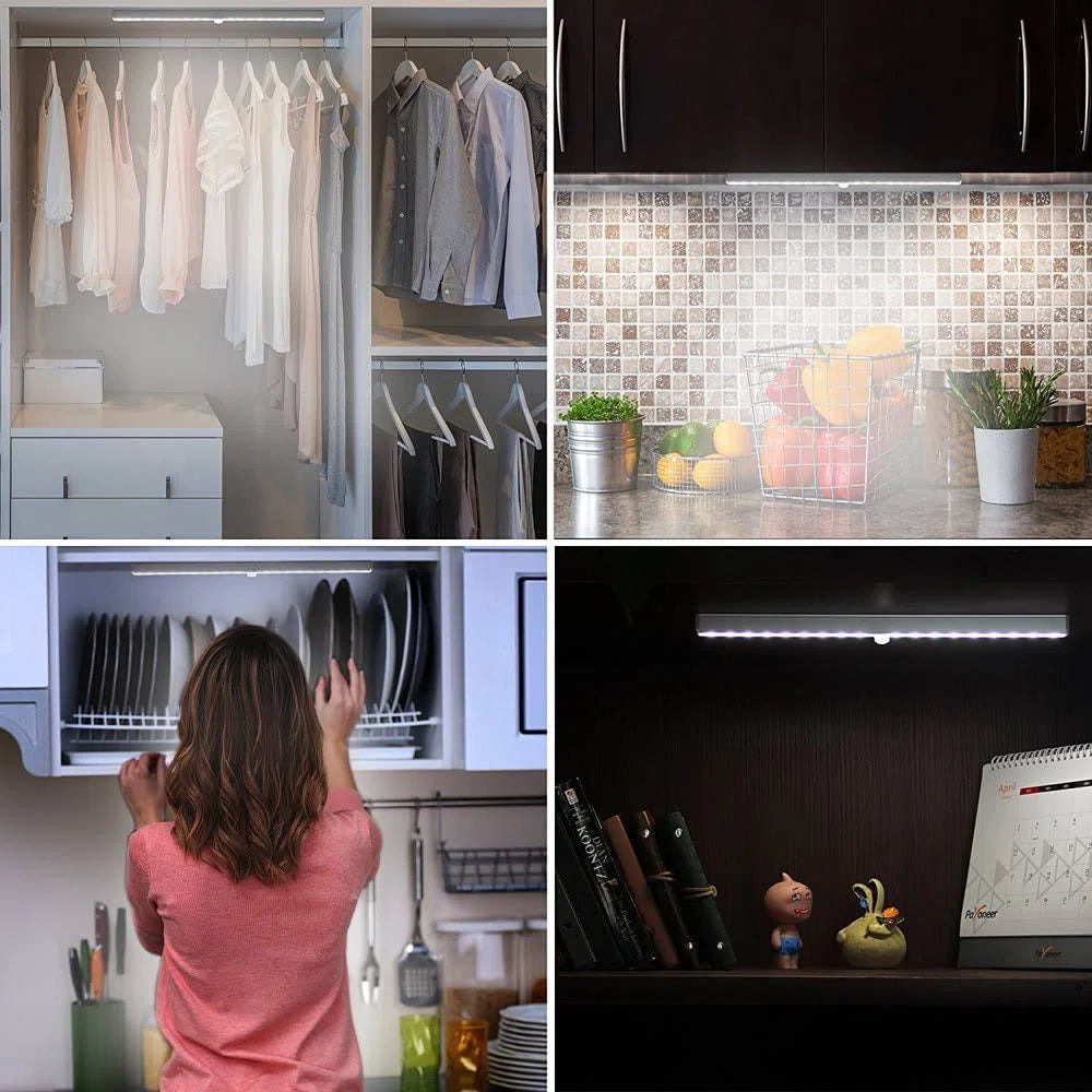 3-Pack Wireless Battery-Operated Under Cabinet Light Bar with Motion Sensor