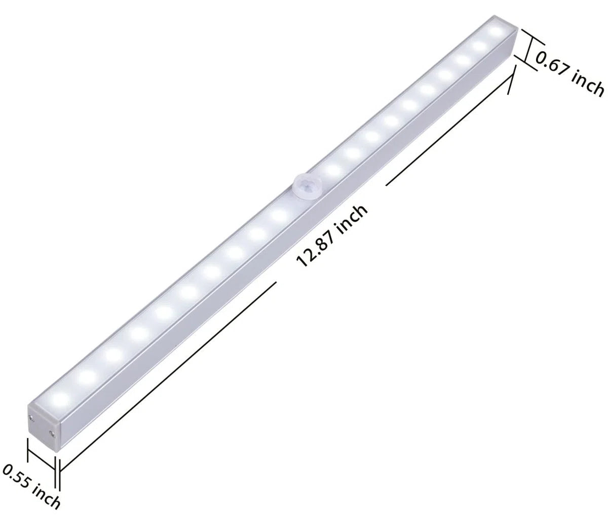 3-Pack Wireless Battery-Operated Under Cabinet Light Bar with Motion Sensor
