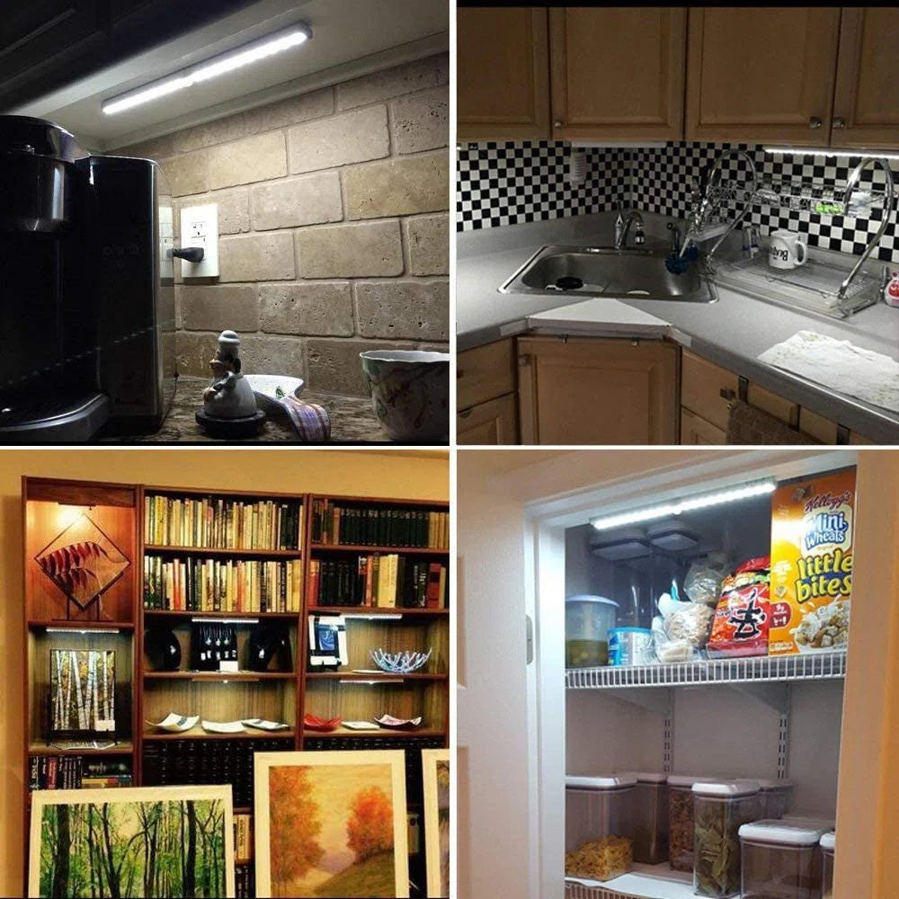 3-Pack Wireless Battery-Operated Under Cabinet Light Bar with Motion Sensor