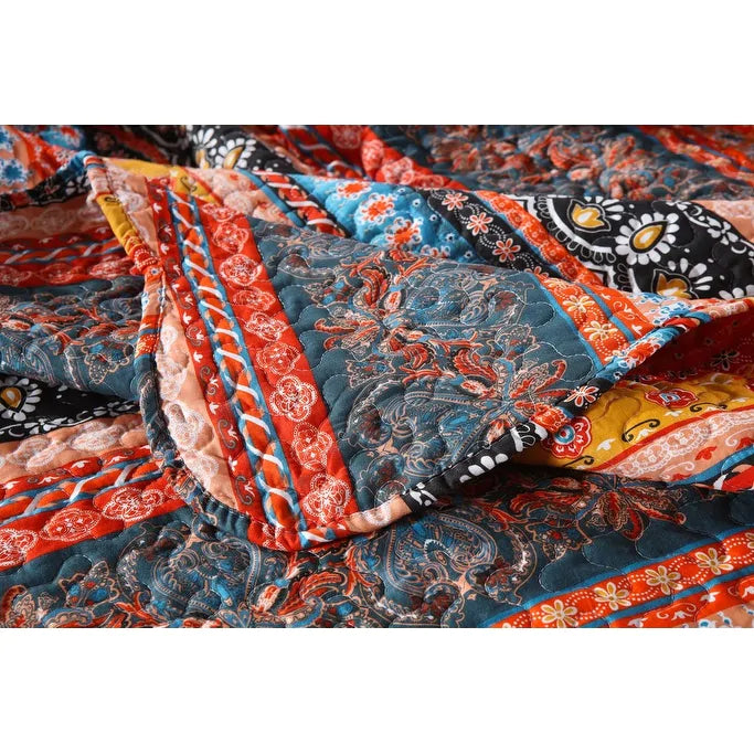 3 Piece Bohemian Quilt Bedspread Set By012 - Queen