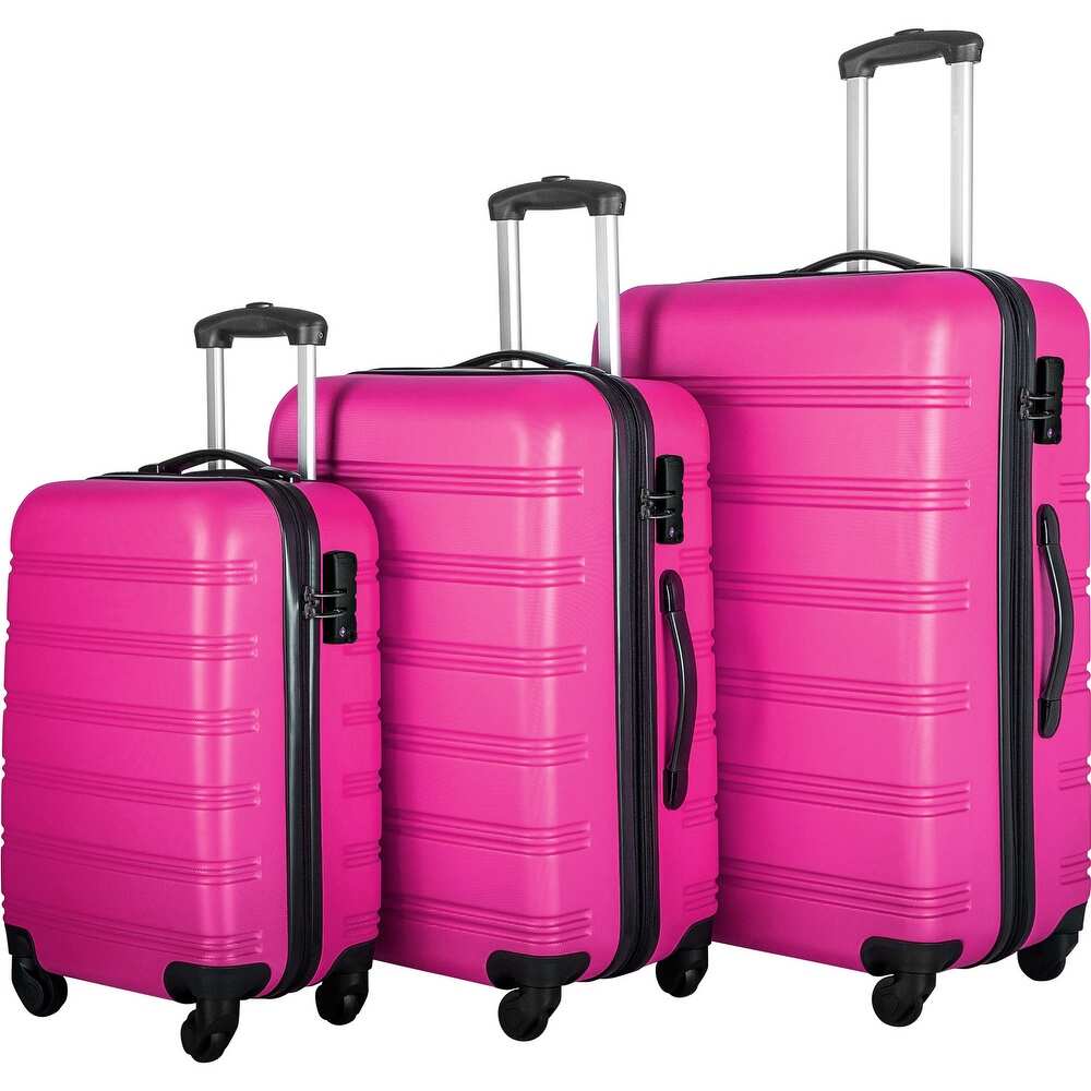 3 Piece Luggage Set Hardside Spinner Suitcase with TSA Lock