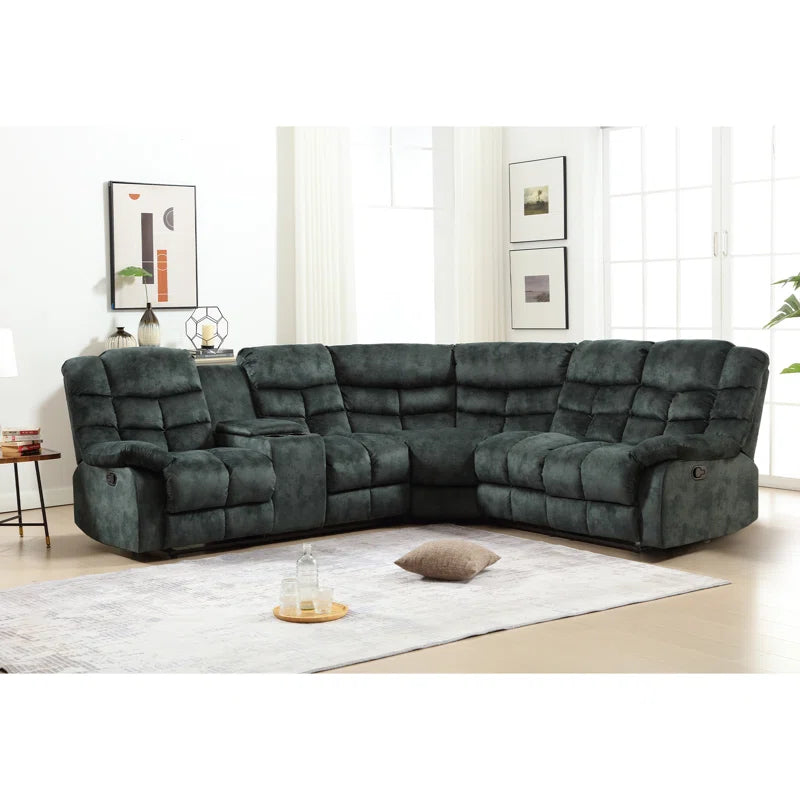 Modern And Upholstered Soft Manual Reclining Sectional SHOWROOM ITEM