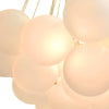 3-light Glass Globe Bubble Chandelier - Brass Black, Opal Glass - Brass