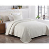 3-piece Fashionable Solid Embossed Quilt Set Bedspread Cover - White coin - King