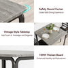 3-piece Wood Square Kitchen Dining Table Set for Apartment - Grey