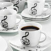 Melody Porcelain Music Note Dinnerware Set (Service for 6) - 24 Piece